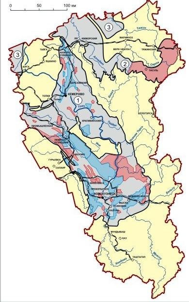 Геологическая карта кемеровской области подробная