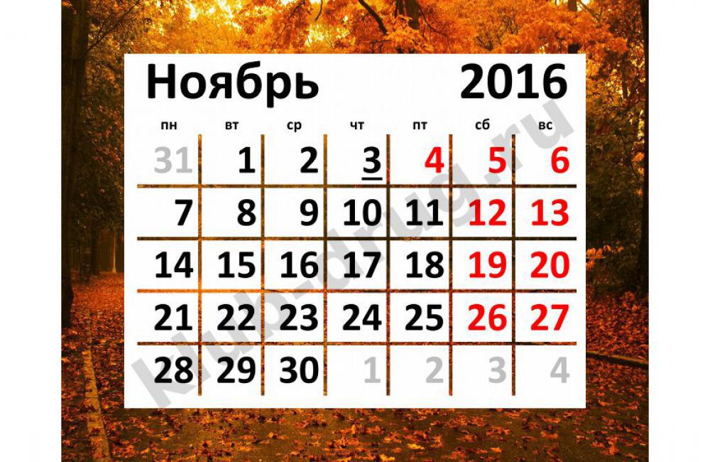 Сколько дней ноябре 2022 года