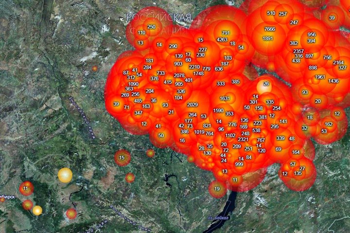 Карта пожаров иркутской