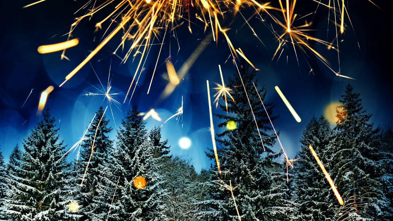 Ель и пиротехника
