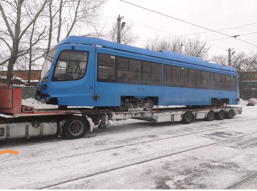 В Новокузнецк прибыли новые трамваи из партии 2023 года