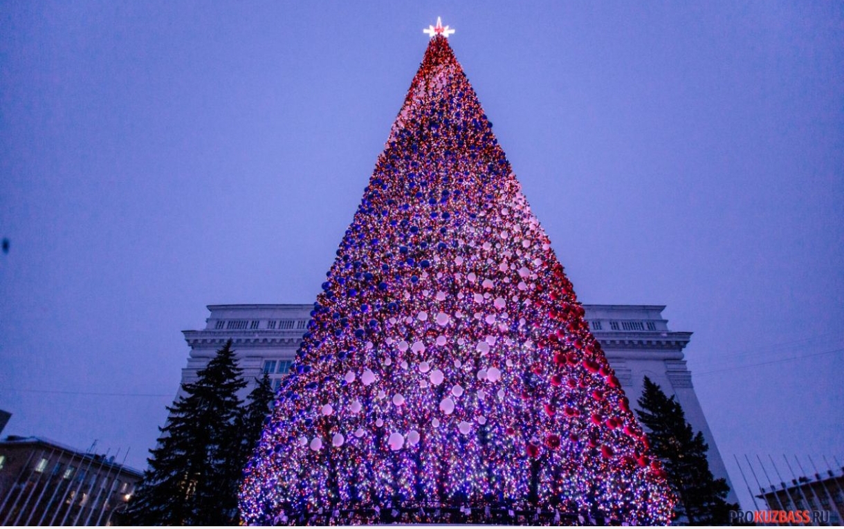В Новокузнецке началась установка главной новогодней елки на площади торжеств